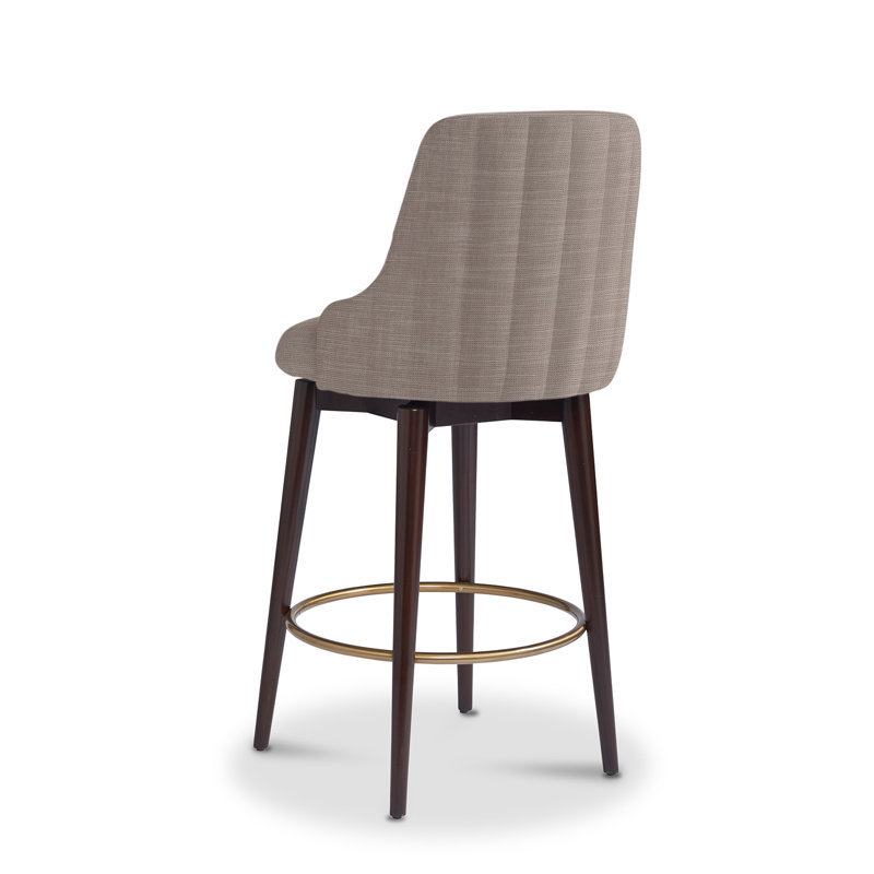 Zoe Swivel Upholstered Stool, Counter Stool (25.5” Seat Height), Gray