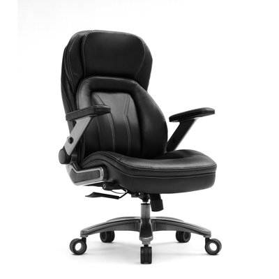 Big and Tall Office Chair, 600lbs Heavy Duty Desk Chair with 5D Arms, Adjustable Lumbar Support & Height, Tilt Function, PU Leather High Back Ergonomic Executive Computer Chair