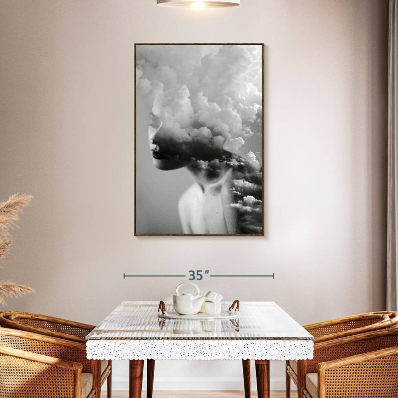 Cloudy Mind, 31" x 46", Floating Frame Walnut
