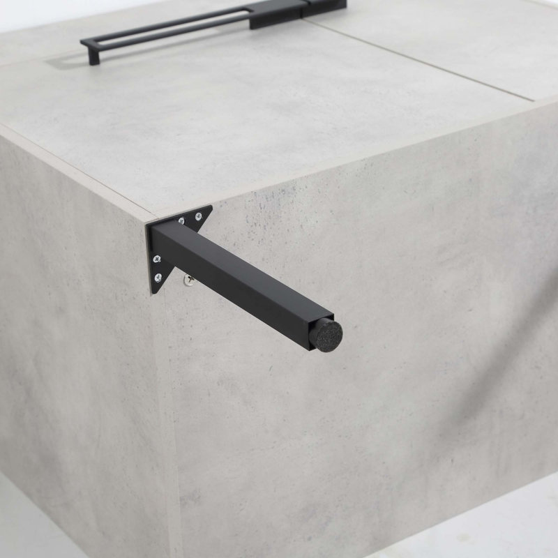 Meuble-lavabo autoportant ou flottant optionnel, Gris ciment