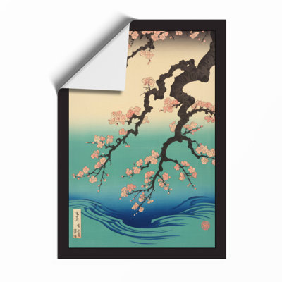 Blossoms Above Water Japandi - Framed Print