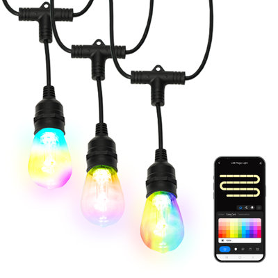 15M LED 15 - Bulb Festoon String Light