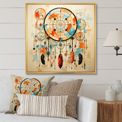 Orange Dream Catcher Contemporary Reverie - Landscapes Canvas Art Print