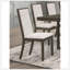 Ensemble de 2 chaises de salle à manger rembourrées en tissu beige avec une finition gris foncé, alliant confort et élégance pour une expérience culinaire luxueuse
