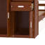 Lit plateforme simple en bois avec bibliothèque pour échantillon et garde-robe mobile, lit multifonctionnel avec lit gigogne intégré-2142732388
