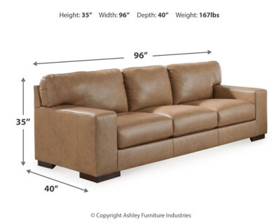 Tumbleweed Faux Leather Track Arm Sofa with Removable Cushions