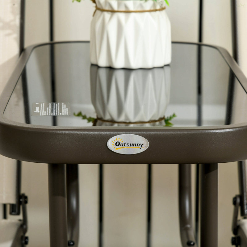 Banc oscillant d'extérieur avec table centrale Outsunny, Beige