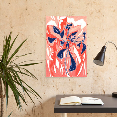«Vibrant Coral Botanicals», art abstrait coloré, plante, nature