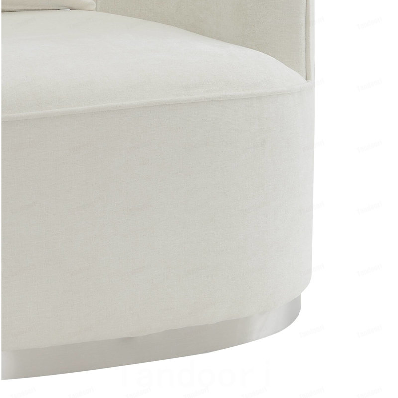 Chaise en chenille Odette Beige avec coussin Odette