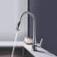Robinet d'évier de cuisine à poignée simple en acier inoxydable avec bec pivotant sur 360 ° Topcraft