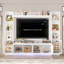 79" W Entertainment Centre For TVs Up To 60", Wall Unit TV Stand With Bookshelves and LED Light-304008109