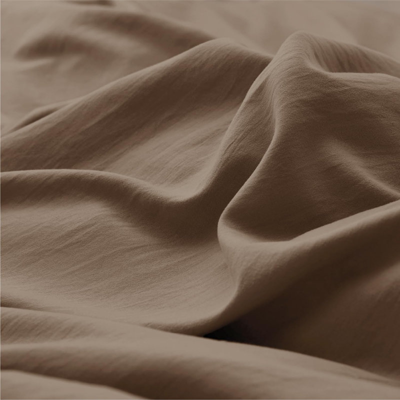Bedsure Microfiber Duvet Cover King Size - Prewashed Cotton-Like Extra Soft Bedding Set (Set of 3), Deep Khaki