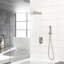 Douche murale double - Système carré, soupape équilibrée, système de pluie et tête à main carrée, douchette-115814222