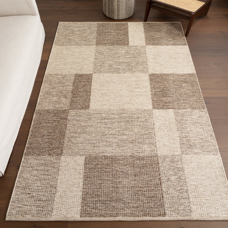 Tapis en jute à carreaux Eldora, Rectangle 4 pi x 6 pi 4 po