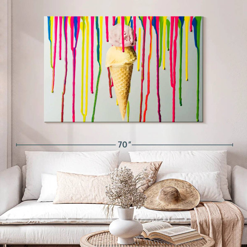 Yarlin Dripping Ice Cream, 34" H x 51" W