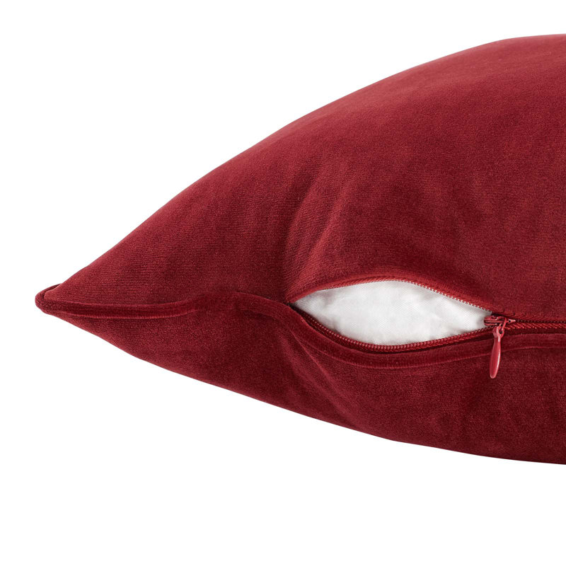 Enhance Performance Velvet Throw Pillow by Modway, 23.5" x 23.5", Maroon