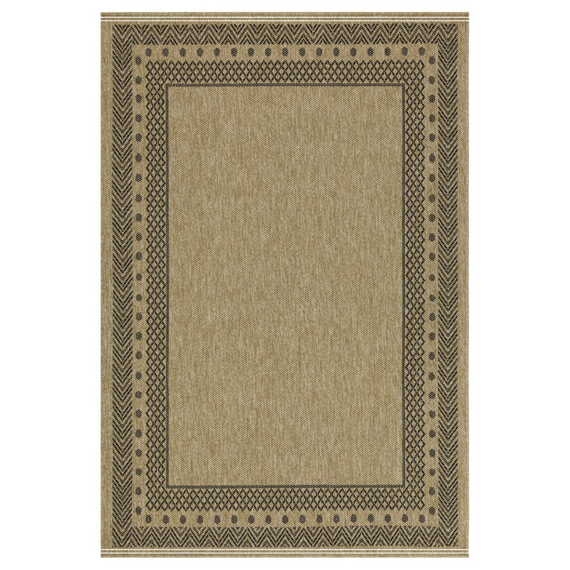 Jute/Black Indoor/Outdoor Area Rug, Runner 2'7" x 7'3"
