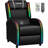 Faux Leather PC & Racing Game Chair with RGB LED Lights and Massage Lumbar Support-469313376