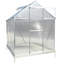 Serre en polycarbonate de 6,3 pi x 6,2 pi x 7 pi, serre extérieure en aluminium robuste avec gouttière, évent et porte pour jardin, couleur aluminium