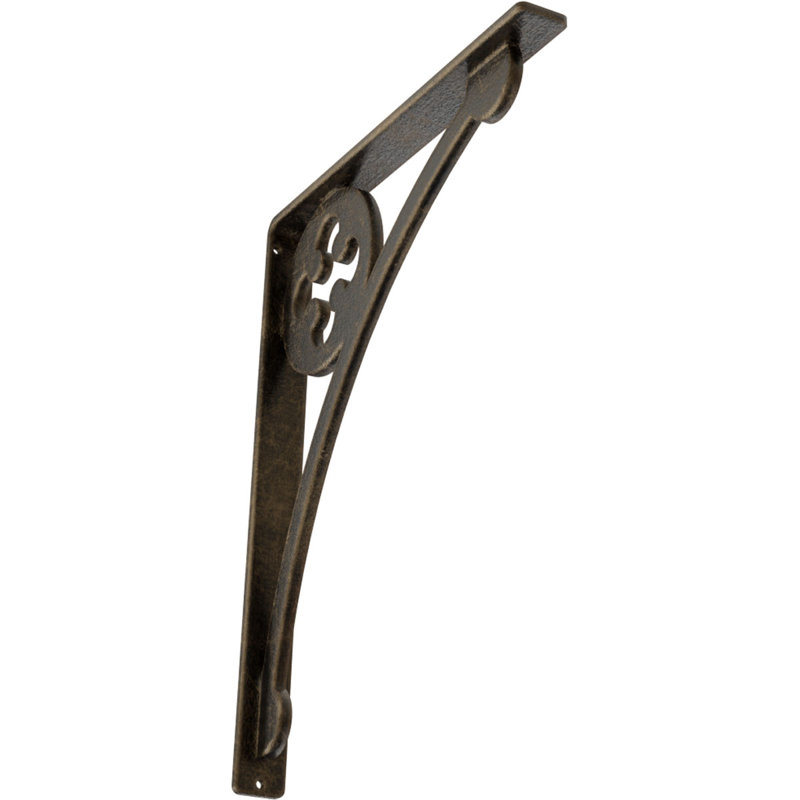 Support en fer forgé Crawley, Or pâle antique, H 15 po x l 1,5 po x p 12 po