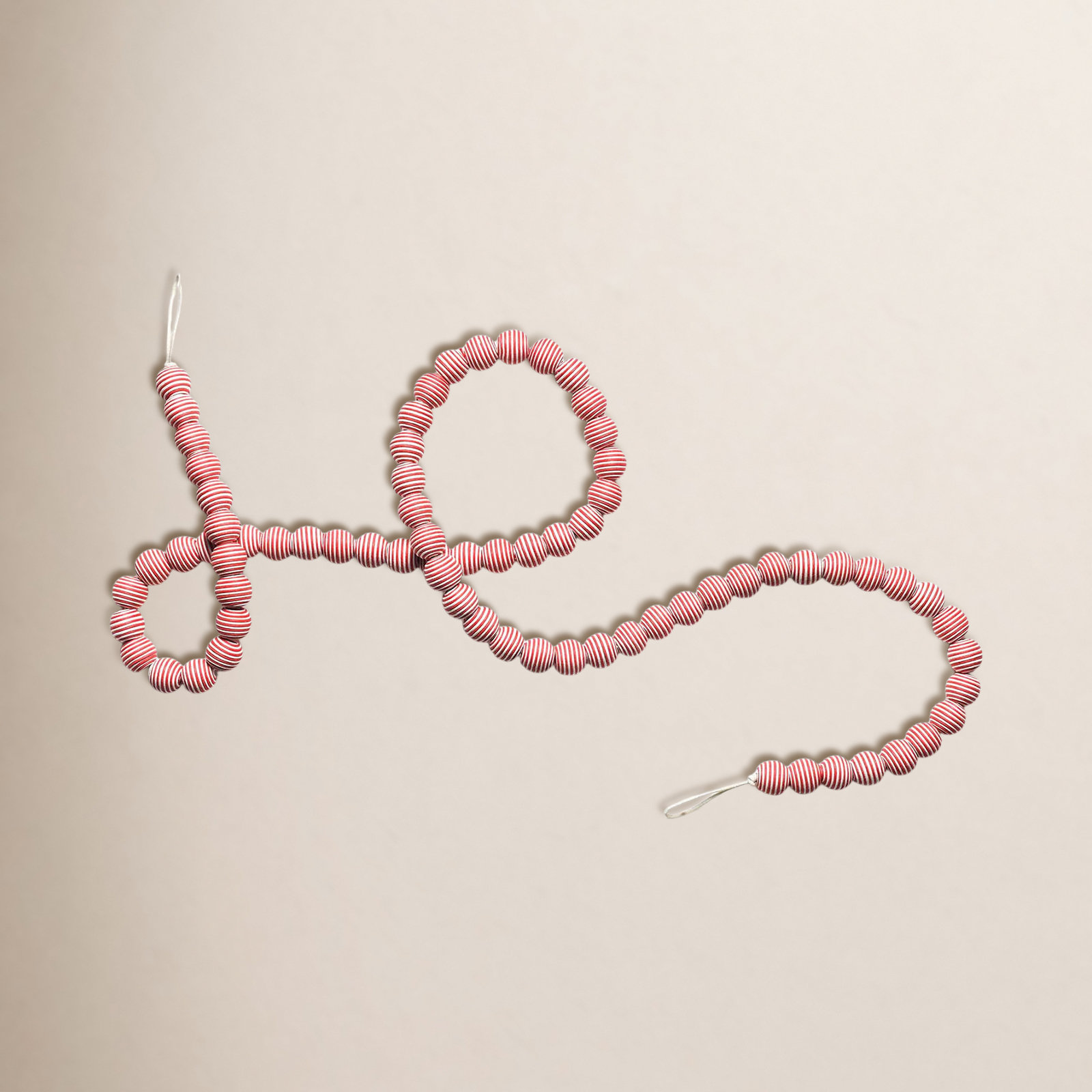 Red Stripe Ruffle 2" Christmas Garland