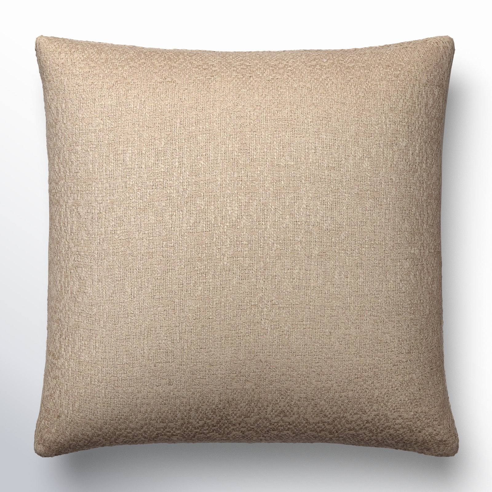 Alcona Pillow Cover, 22"H x 22"W, Polyester/Polyfill, Beige