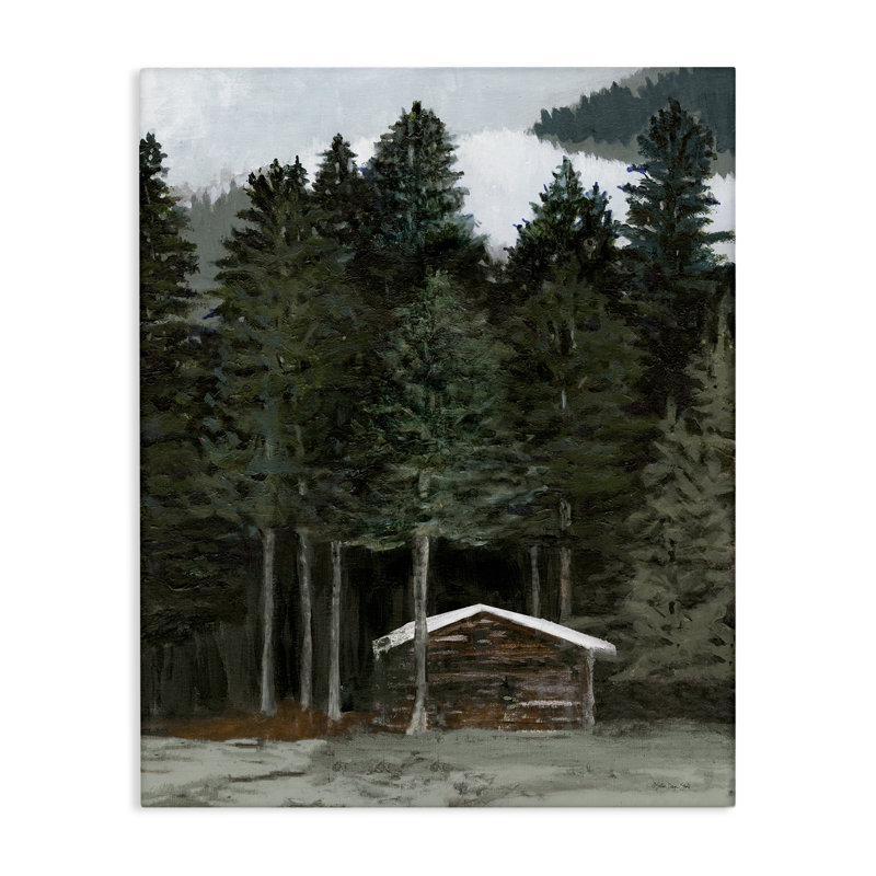 «Log Cabin Forest Thicket», art mural sur toile par Stellar Design Studio, H 30 po x l 24 po