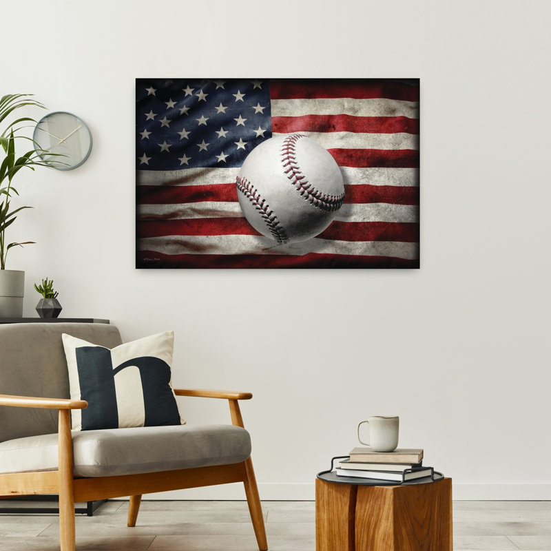American Baseball I, art contemporain, H 24 po x l 36 po