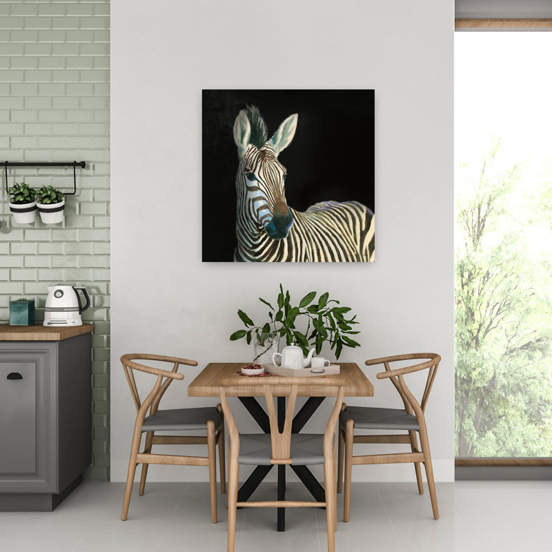 Art contemporain noir avec animaux d'Afrique, H 32 po x l 32 po
