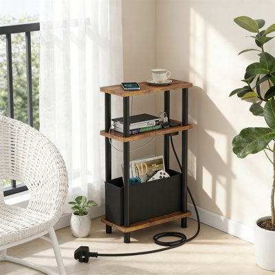 40cm W Metal Bedside Table