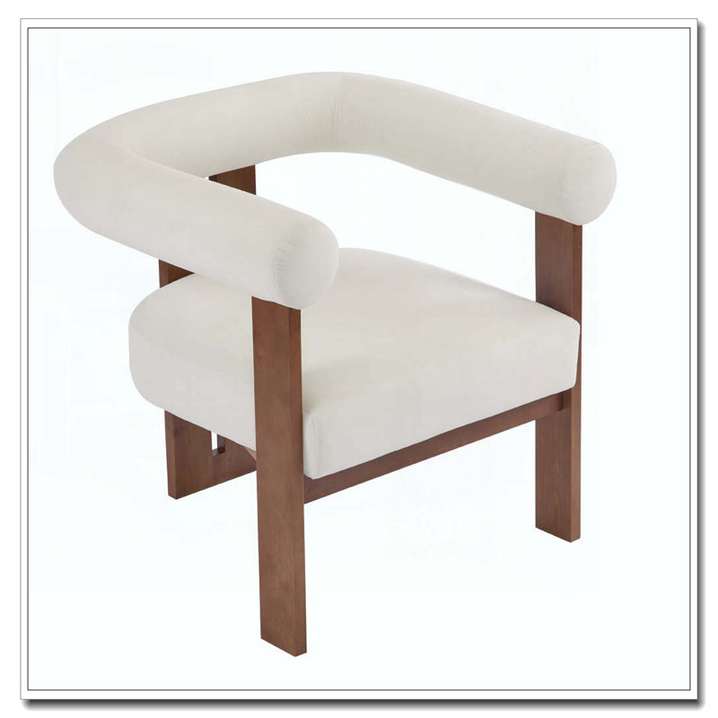 Fauteuil d'appoint rembourré en velours, Blanc