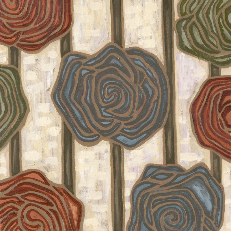 Mod Rosettes III by Karen Deans - No Frame Painting on Canvas, 30cm H x 30cm W