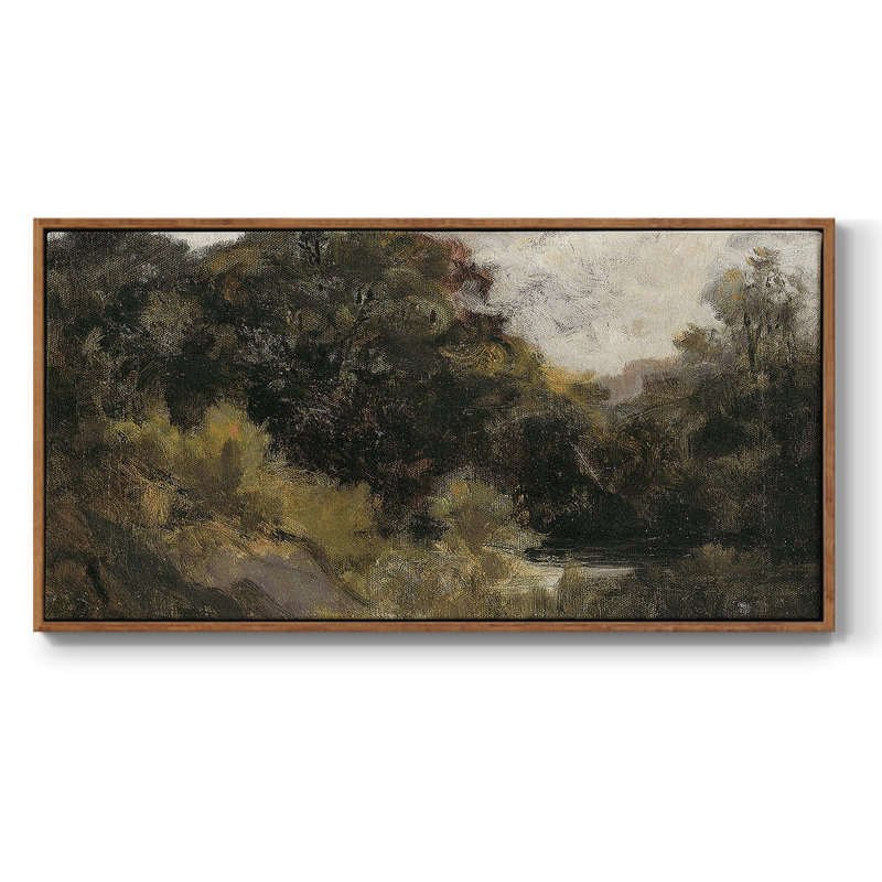 Paysage, série MCCLXXVII, toile tendue avec châssis, prête à être accrochée, Noyer, H 17 po x l 33 po