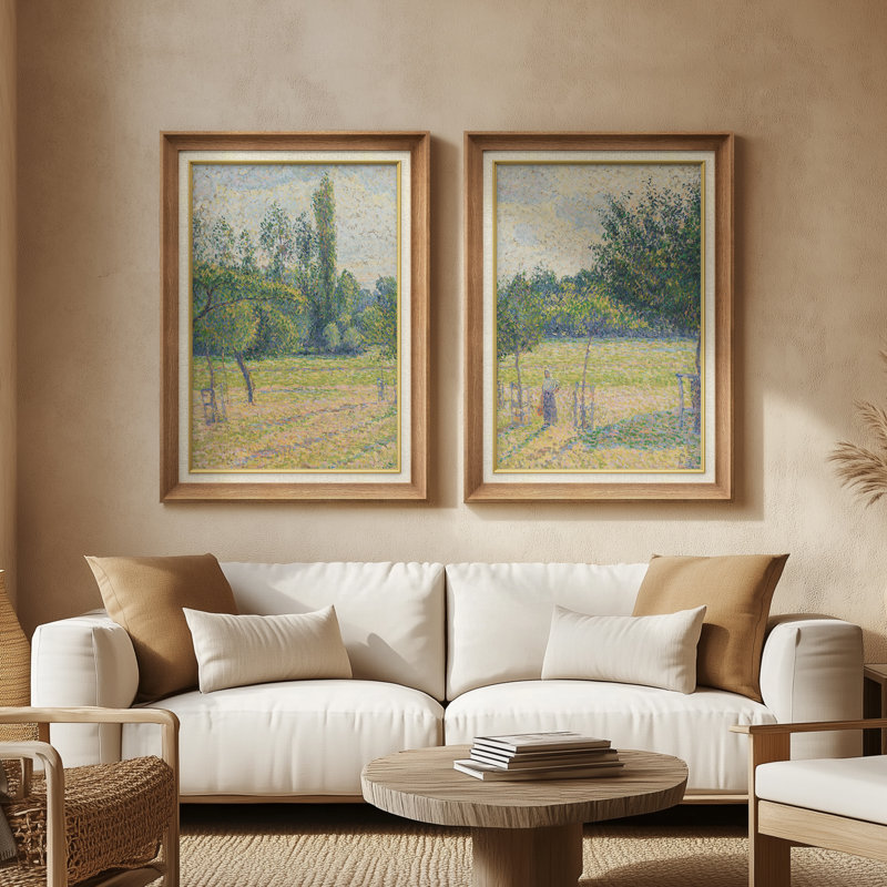 Ensemble de 2 œuvres d'art abstraites encadrées de qualité supérieure sur toile de qualité supérieure avec cadre de 26 po x 36 po