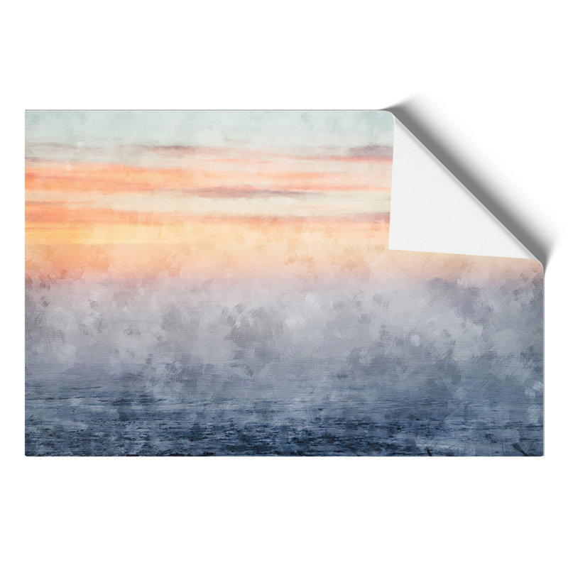 Peach Landscape Painting - Frameless Print, 21cm H x 30cm W x 0.1cm D