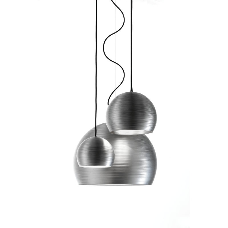 Tyrone Bowl LED Pendant, Aluminium, 150 cm H x 35cm diameter