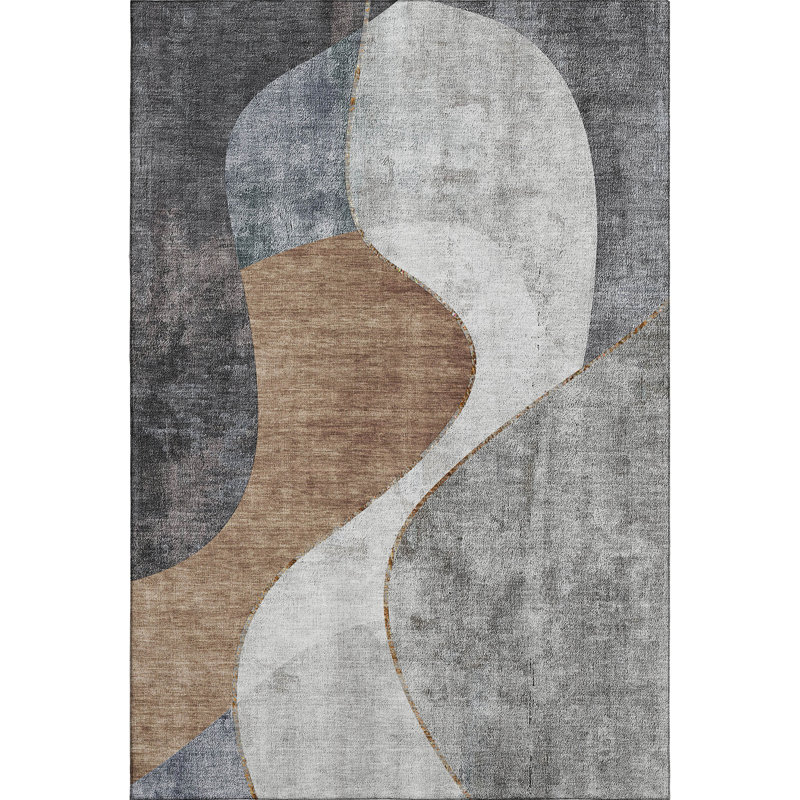 Premium Machine Washable Cerrito Gray Rug, Rectangle 8' x 10'