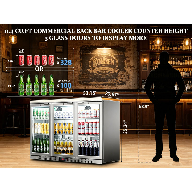 BODEGA COOLER 57 Cans (12 oz.) 4.2 Cubic Feet Beverage Refrigerator with Wine Storage