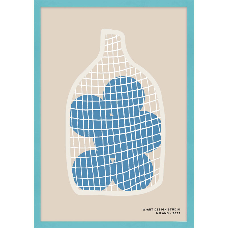 Blue Balls Print, 20" H x 14" W x 1.25" D, Teal Framed Paper