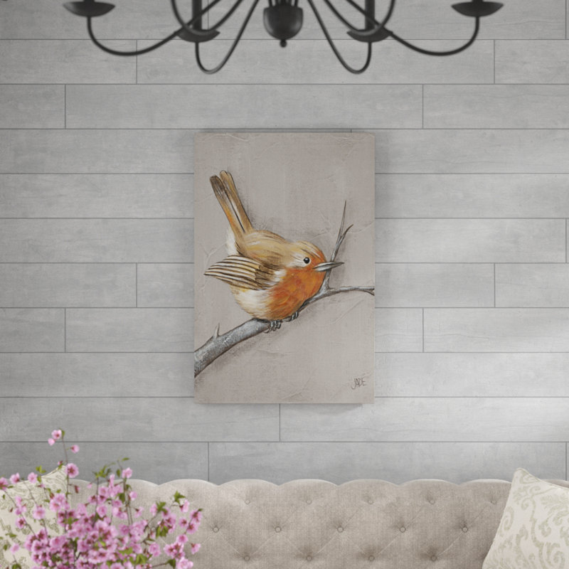 «Winter Bird II», peinture sur toile, H 36 po x l 24 po
