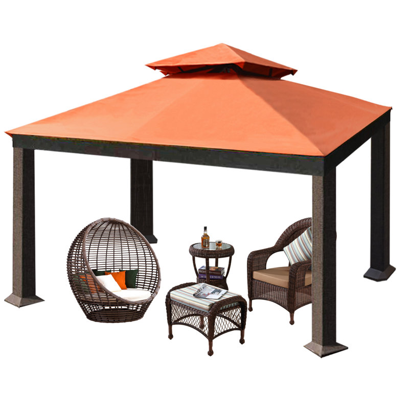 Pavillon de jardin en aluminium Eliteshade, Rouille, 10 pi. L 13 pi.