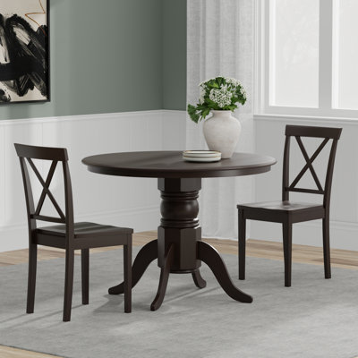Raylen Solid Wood Top Pedestal Dining Set