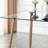 Glass Top Metal Base Credenza Desk