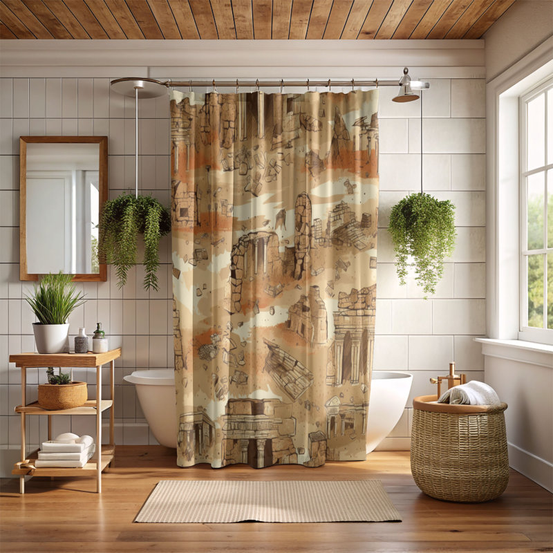 Eponine Shower Curtain, 74"H x 71"W