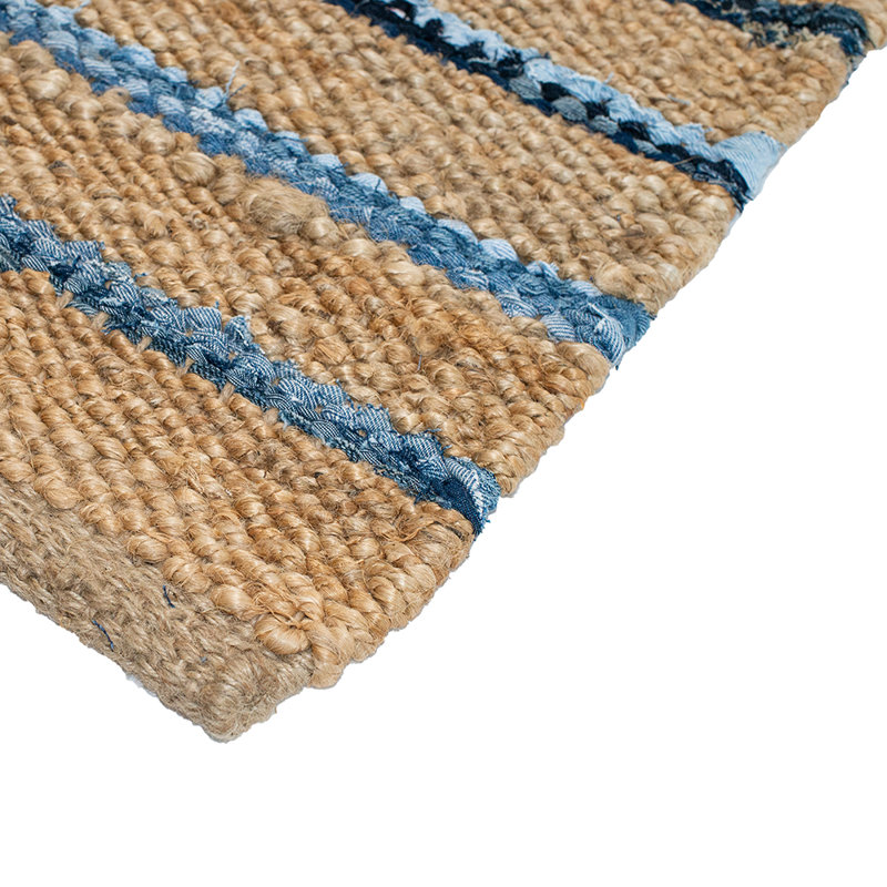 Tapis brun / denim Callie, Rectangle 2 pi 8 po x 4 pi