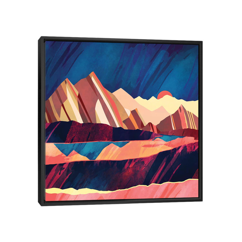 « désert valley »-impression SpaceFrog Designs, H 37 po x l 37 po x P 1,5 po, Toile avec cadre noir, Pas de tapis