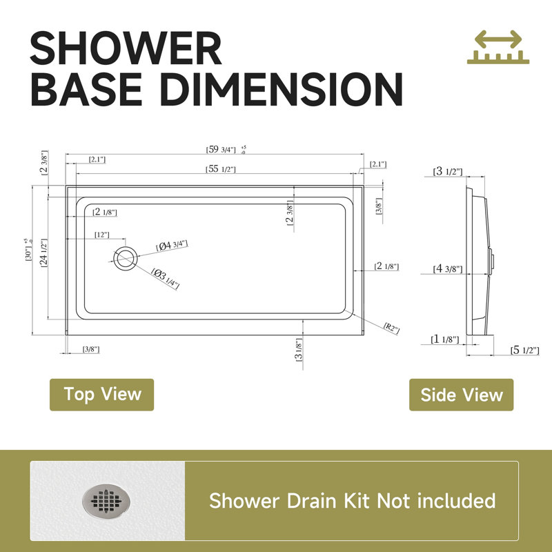 W D Shower Base