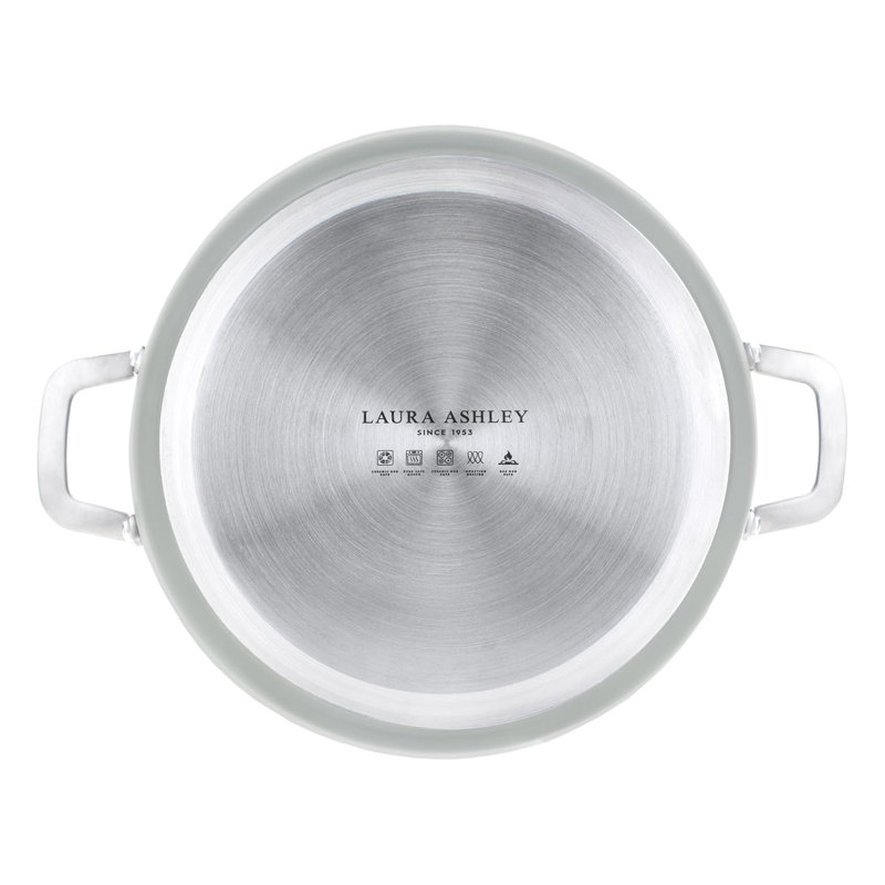 Laura Ashley 6.97L Aluminum Braiser with Lid, Green