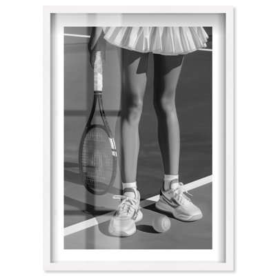 Tennis Day Shadowbox Print Sports Framed Prints by Notoriart, White Frame, 37 x 55