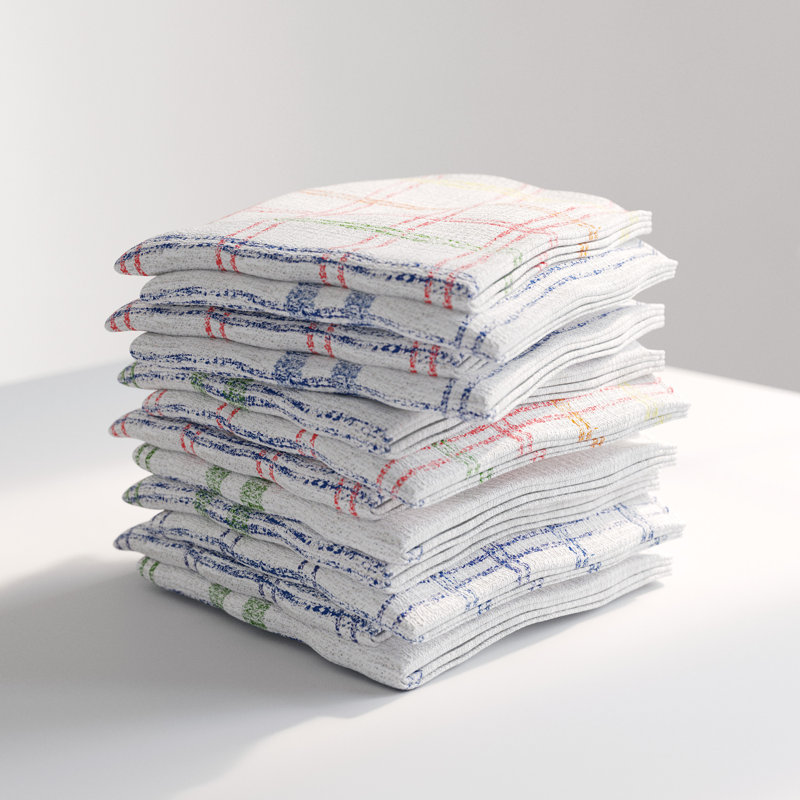Cotton Stripe Waffle Tea Towel Kitchen Towel
